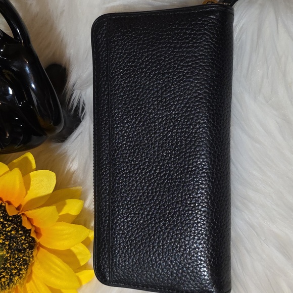 Kate Spade Black Chester Pebbled Leather Tassel Zip Around Continental Wallet - Picture 4 of 13